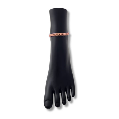 Bracelet de cheville avec fermoir en or rose 10 carats