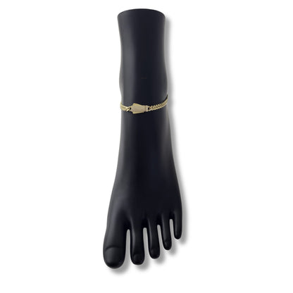 Bracelet de cheville avec fermoir à boucle en or jaune 10 carats
