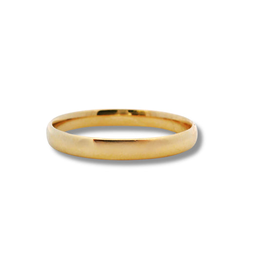 Alianza de boda fina de oro amarillo de 14 quilates