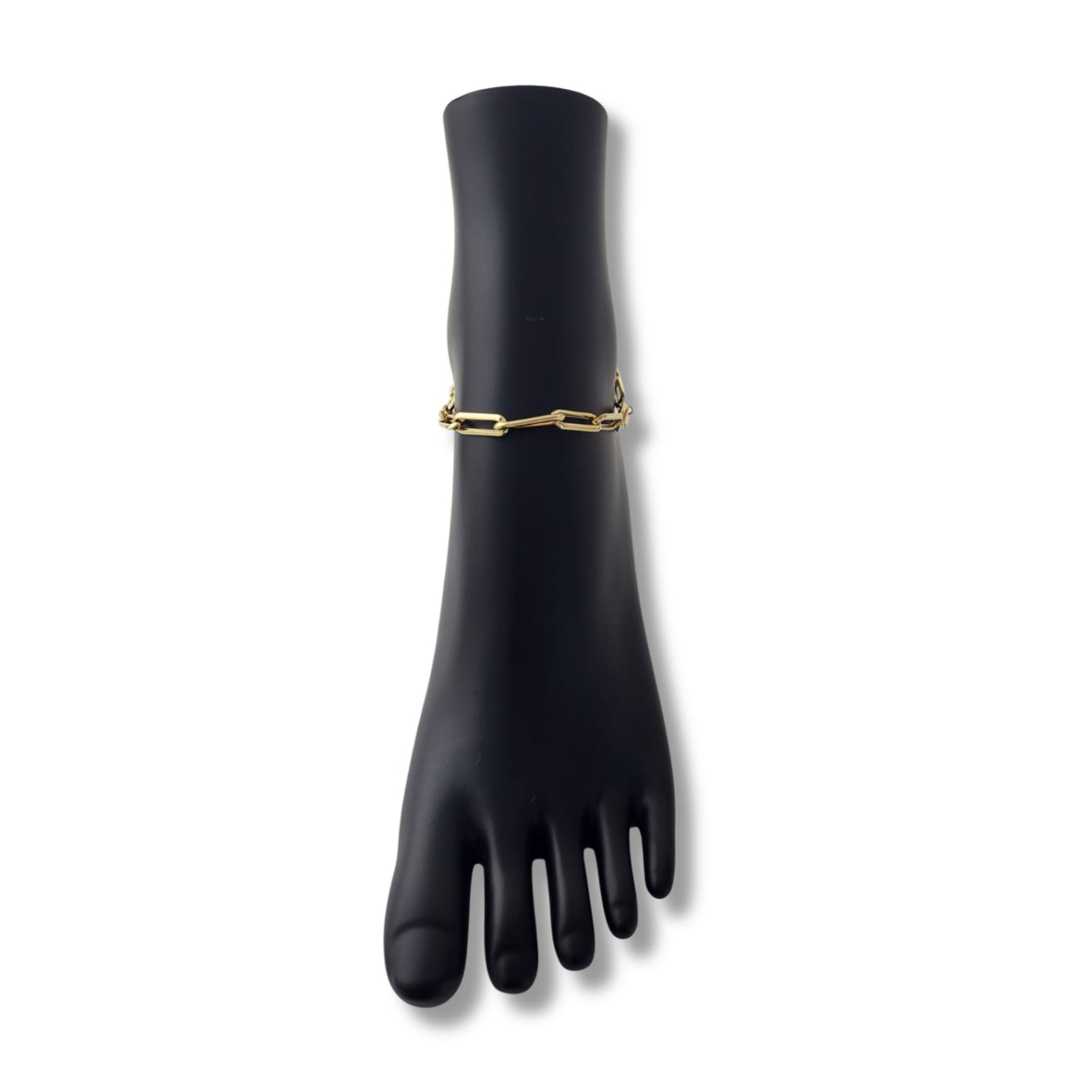 Bracelet de cheville trombone en or jaune 10 carats