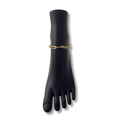 Bracelet de cheville trombone en or jaune 10 carats