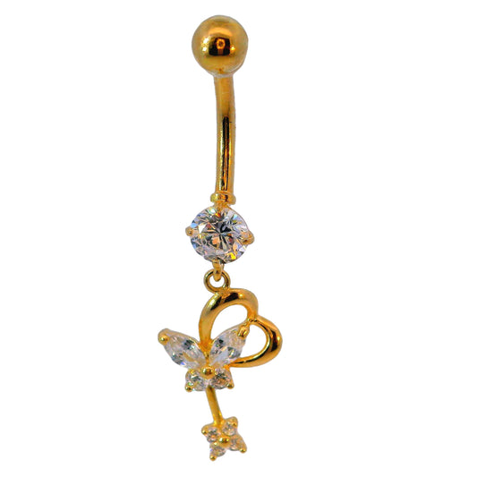 Ombligo de oro amarillo de 14 quilates