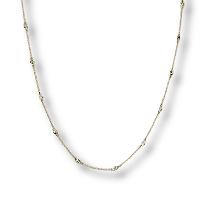 Collar de oro amarillo de 14 quilates con diamantes de 0,50 quilates