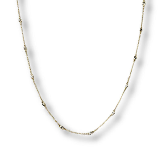 Collier en or jaune 14 carats avec diamants de 0,50 ct