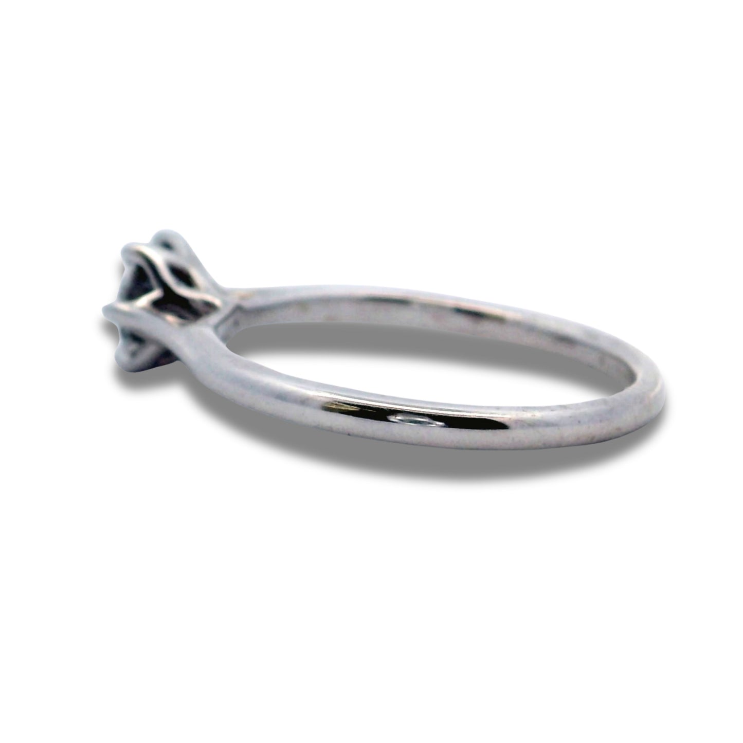 14K White Gold Solitaire Natural Diamond Stone Engagement Ring
