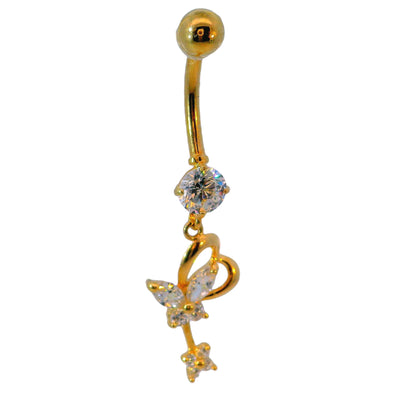 Nombril en or jaune 14 carats