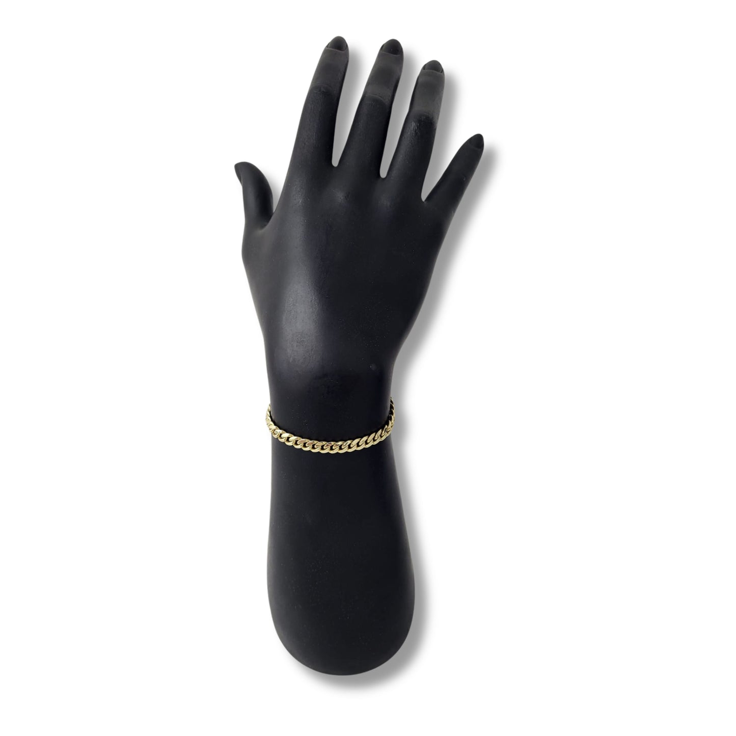 Bracelet à maillons cubains massifs en or jaune 10 carats