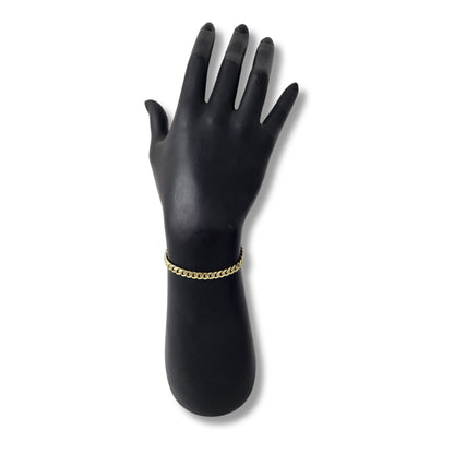 Bracelet à maillons cubains massifs en or jaune 10 carats