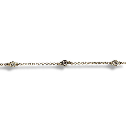 Collar de oro amarillo de 14 quilates con diamantes de 0,50 quilates