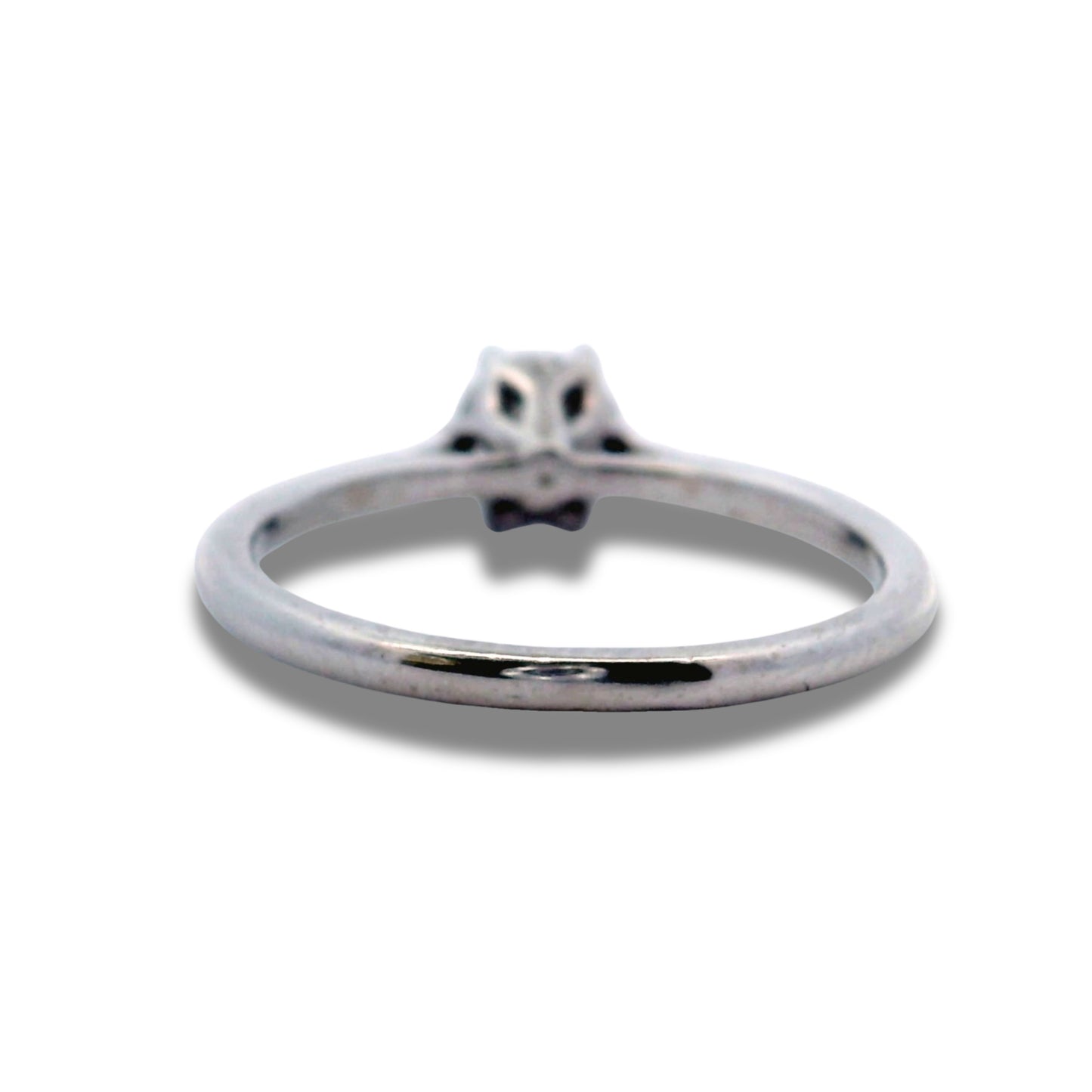 14K White Gold Solitaire Natural Diamond Stone Engagement Ring