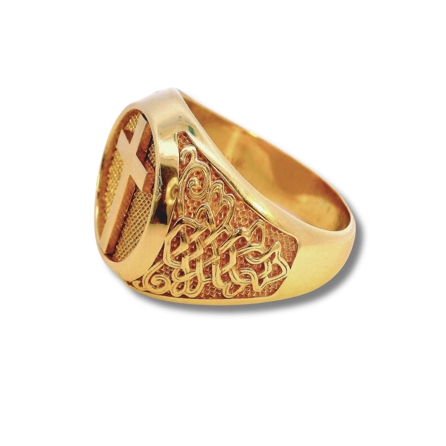Bague croix en or jaune 14 carats