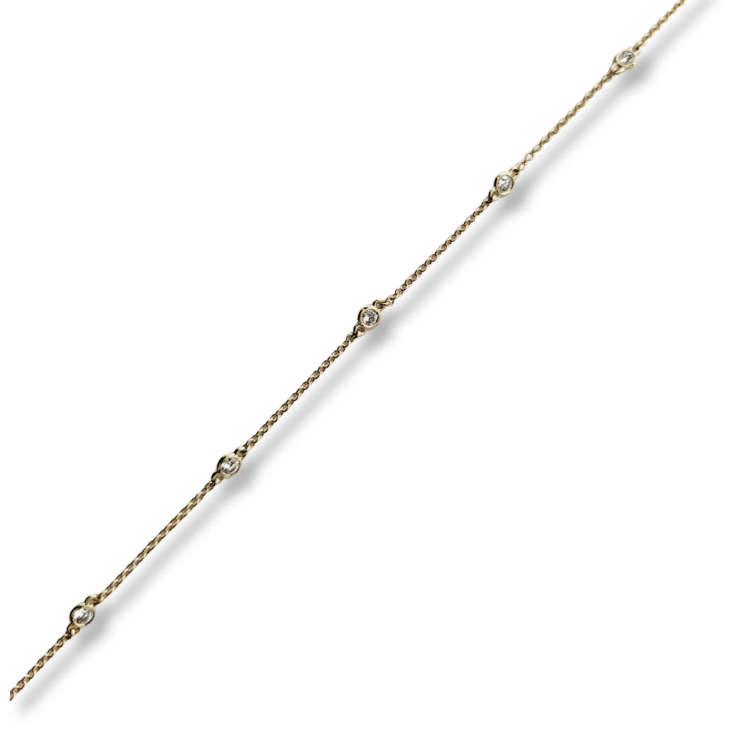 Collar de oro amarillo de 14 quilates con diamantes de 0,50 quilates