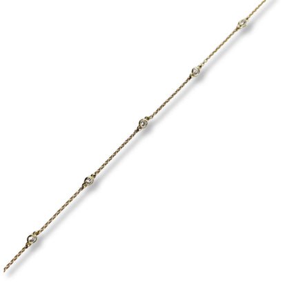 Collar de oro amarillo de 14 quilates con diamantes de 0,50 quilates