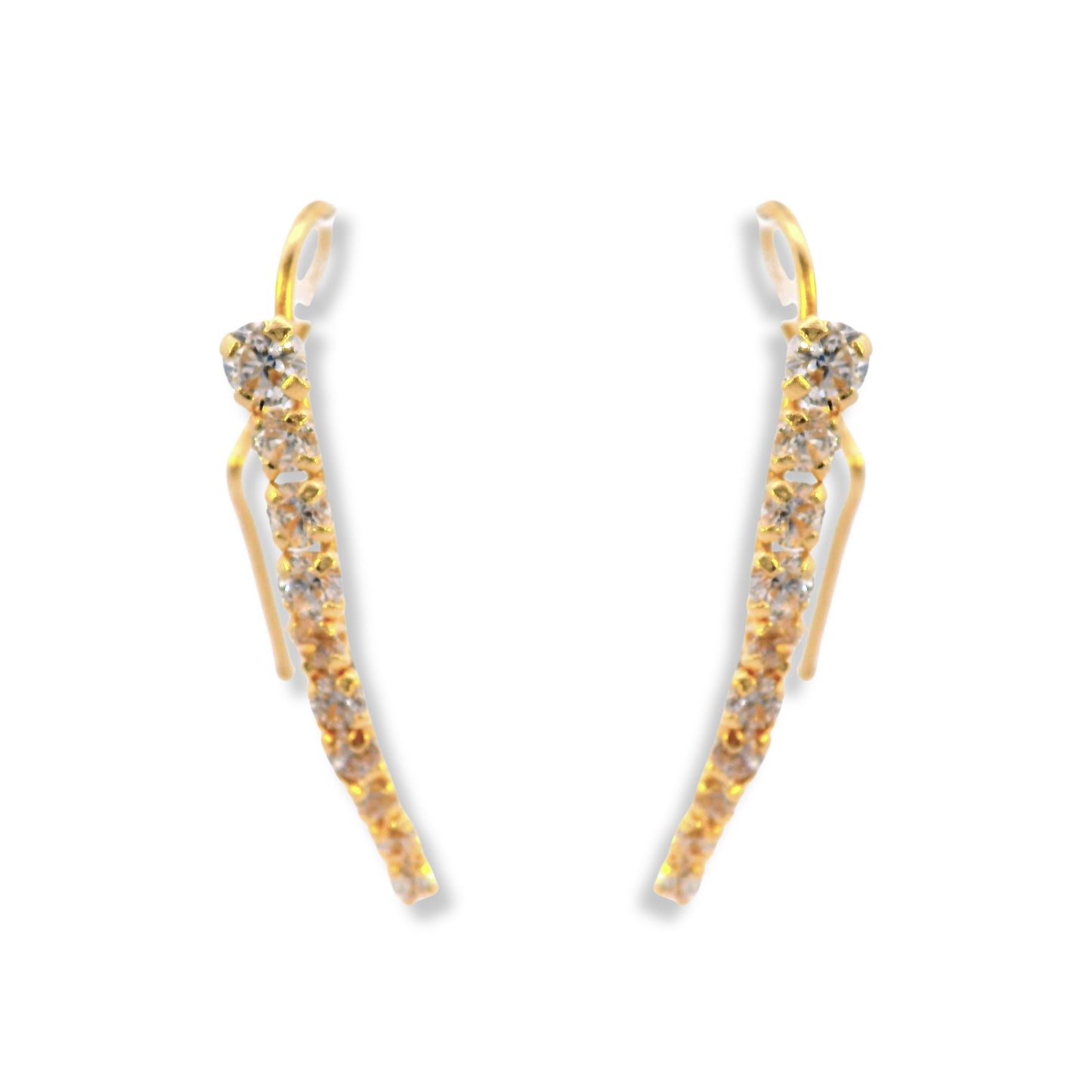 Pendientes colgantes con forma de lágrima en oro amarillo de 14 quilates