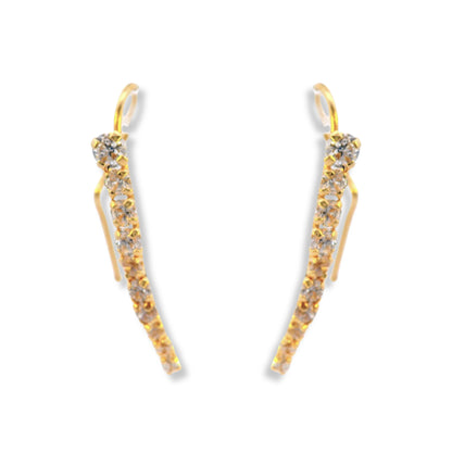 Pendientes colgantes con forma de lágrima en oro amarillo de 14 quilates