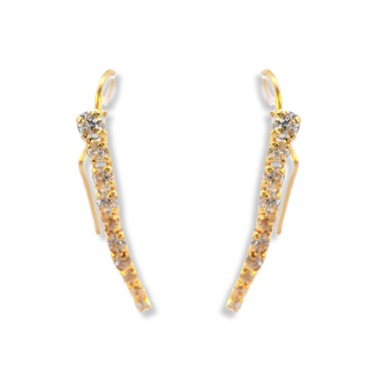 Boucles d'oreilles pendantes en forme de larme en or jaune 14 carats