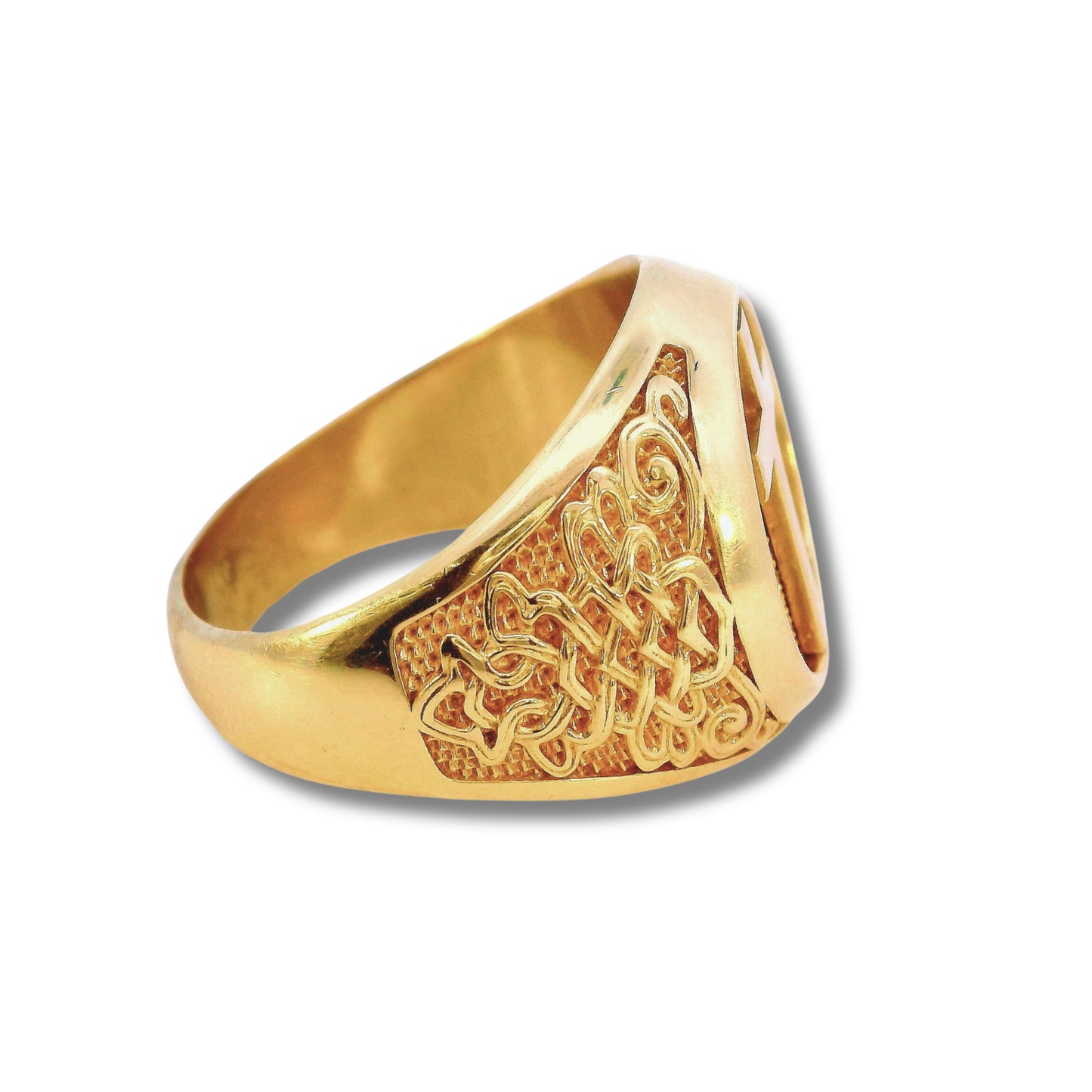 Bague croix en or jaune 14 carats