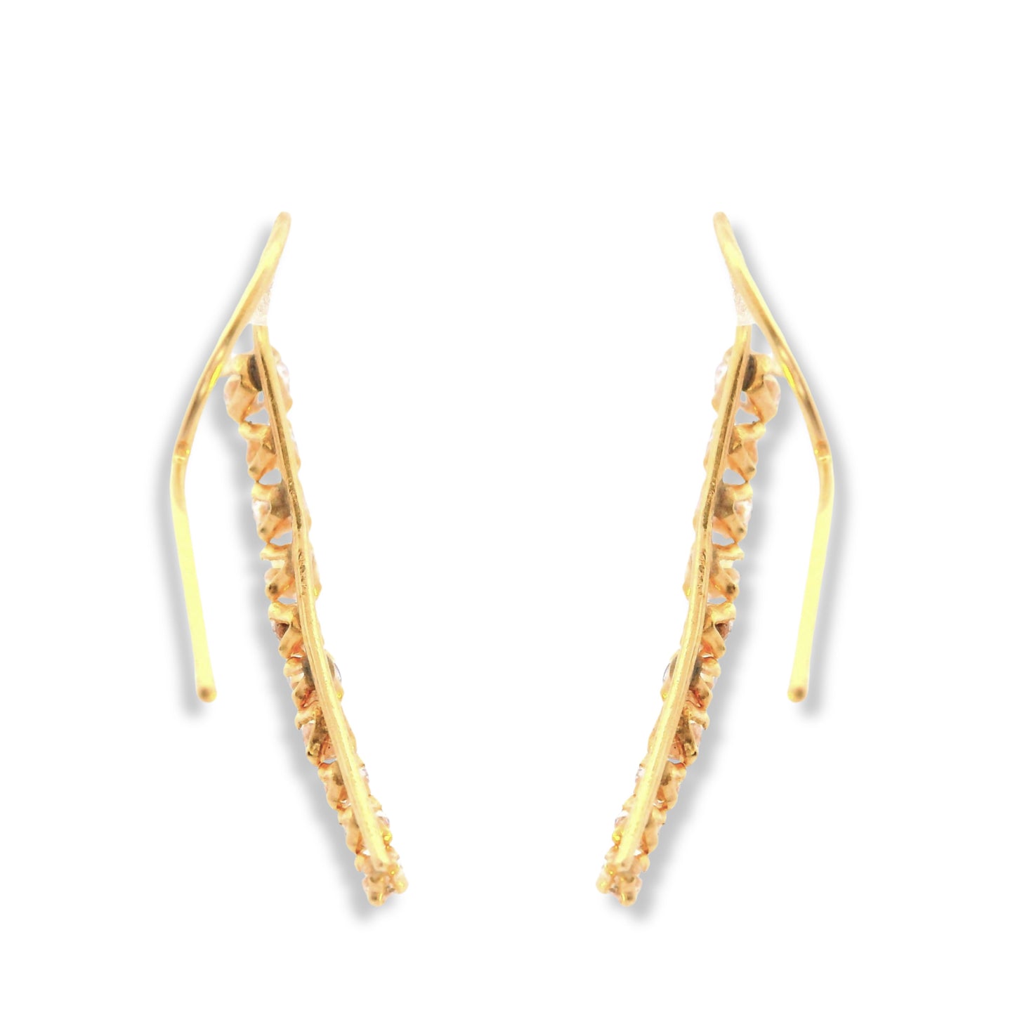 Pendientes colgantes con forma de lágrima en oro amarillo de 14 quilates