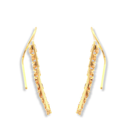 Pendientes colgantes con forma de lágrima en oro amarillo de 14 quilates