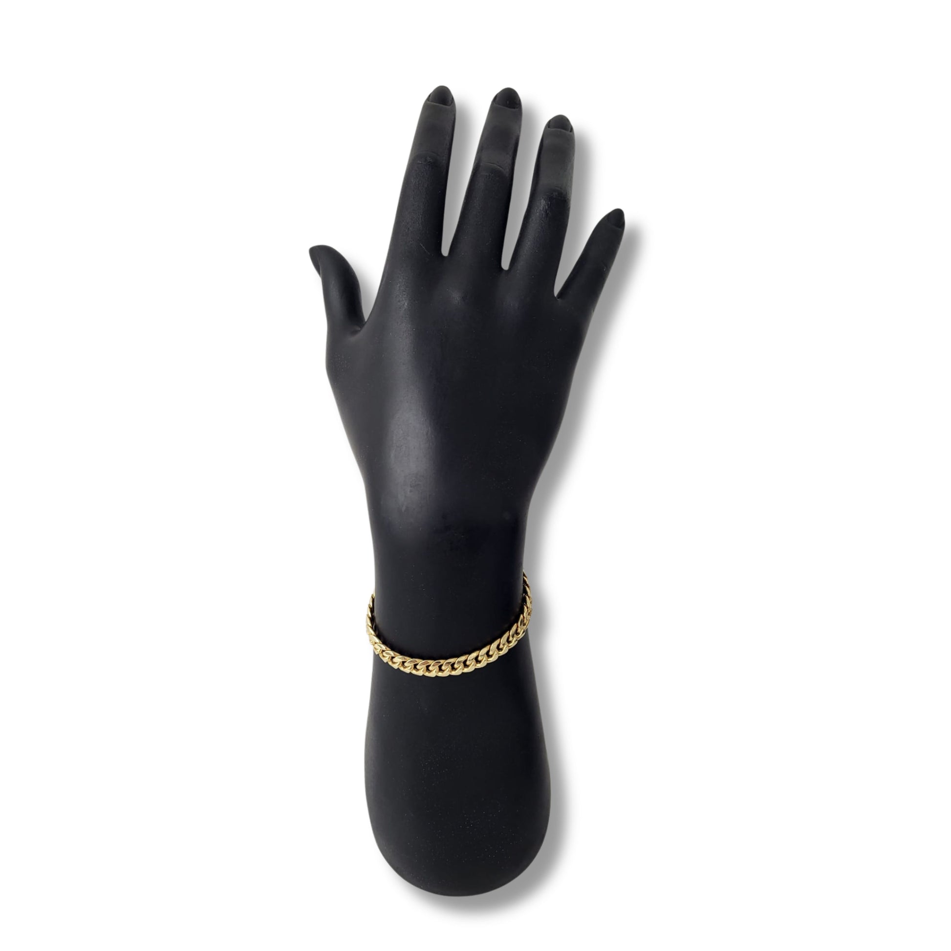 14K Yellow Gold Semi Solid Cuban Link Bracelet