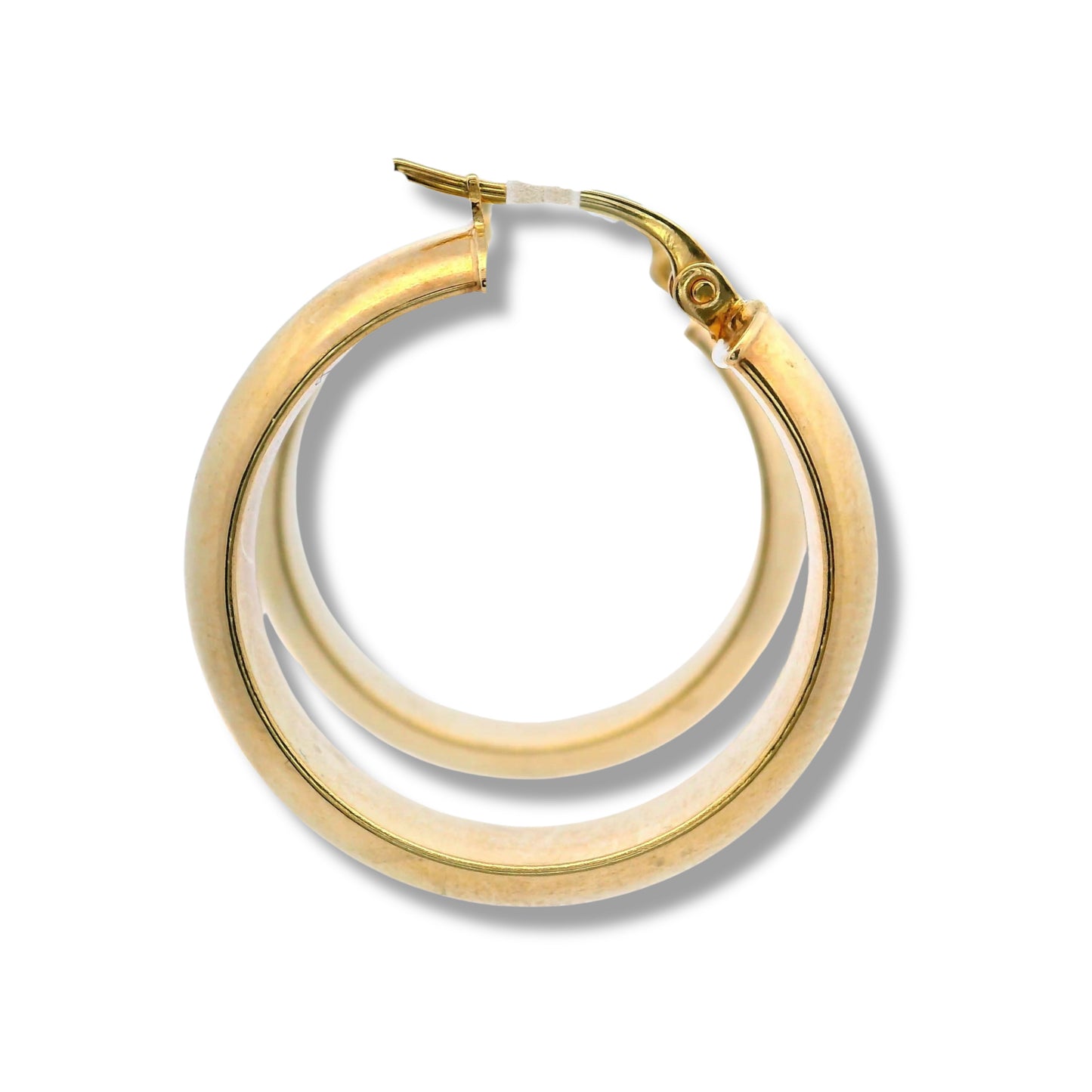 Boucles d'oreilles créoles rondes épaisses en or jaune 14 carats