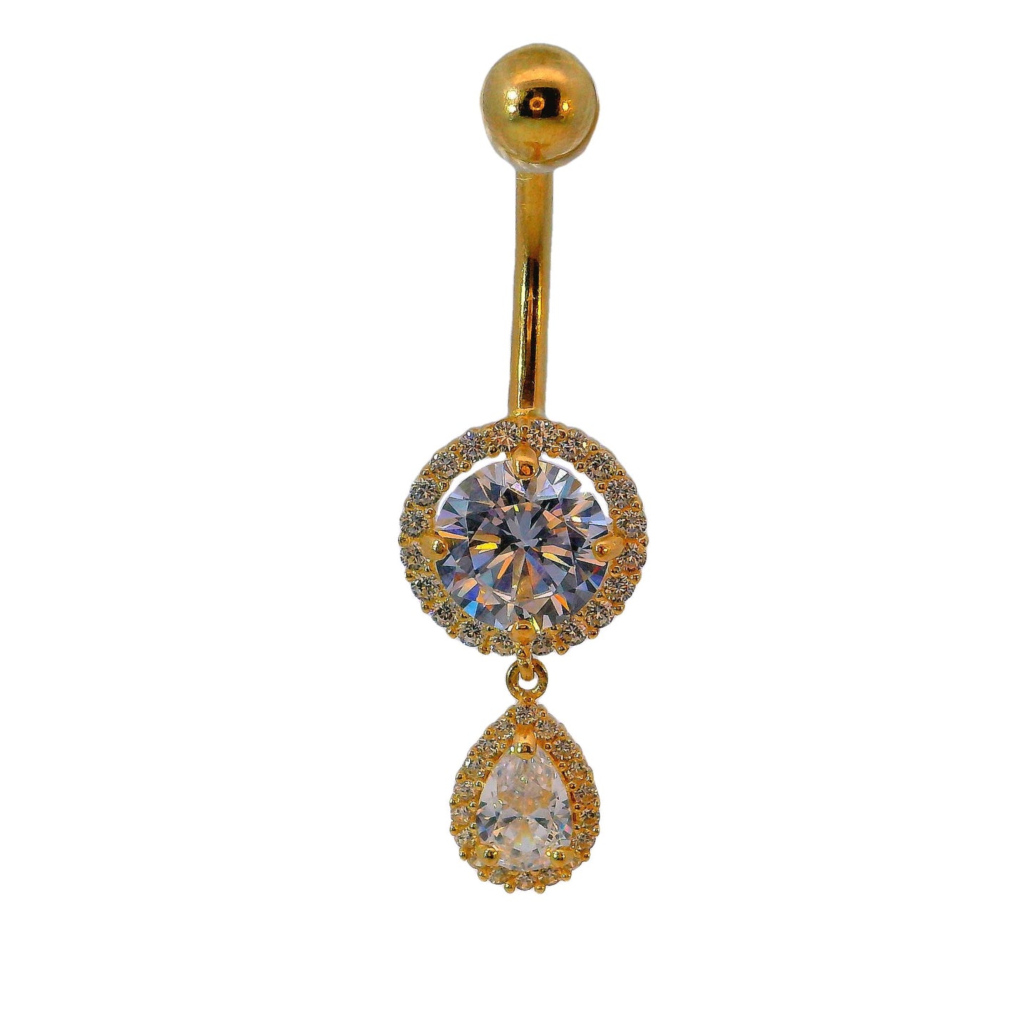 Ombligo de oro amarillo de 14 quilates