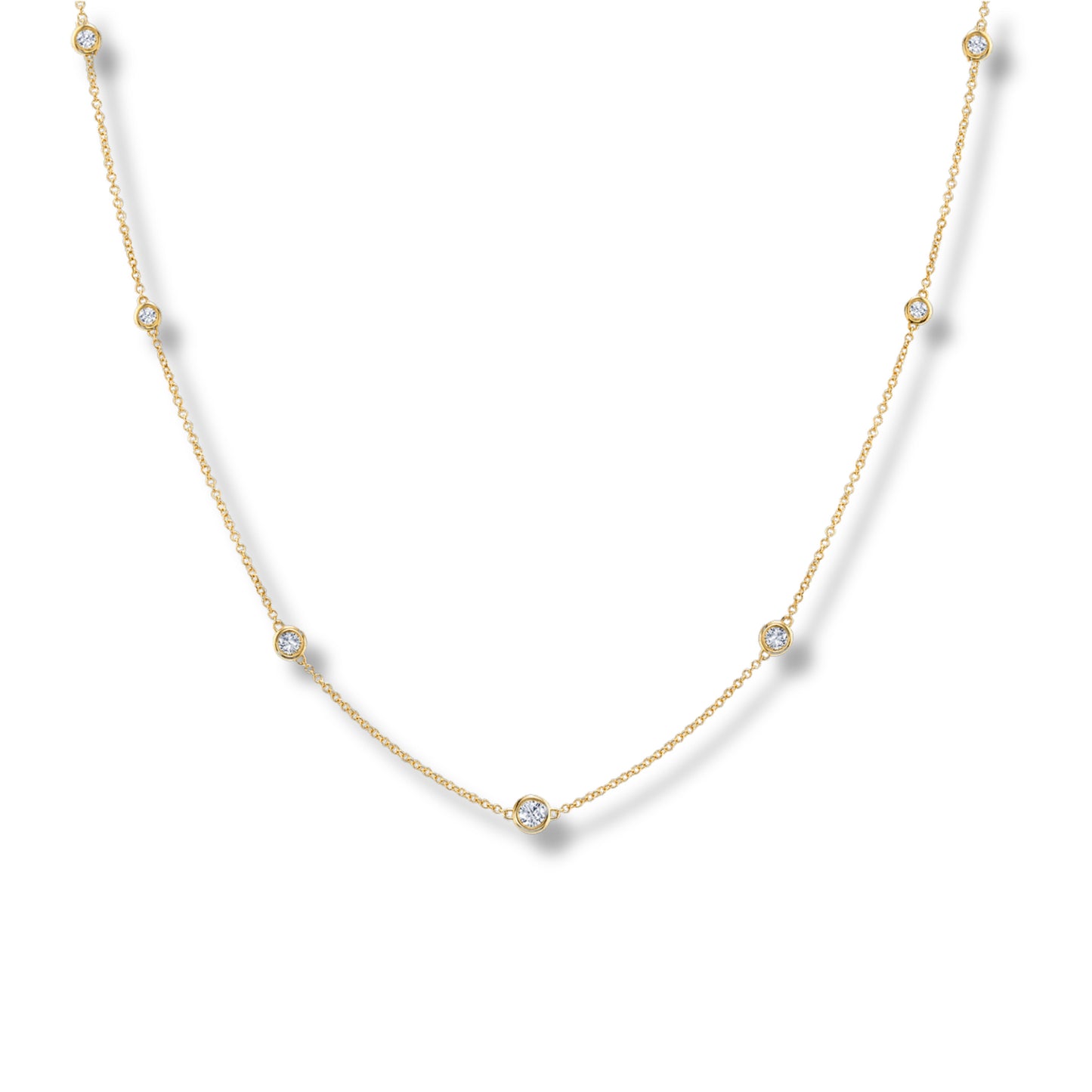 Collier en or jaune 14 carats avec diamants de 1,00 ct