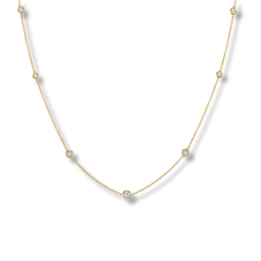 Collier en or jaune 14 carats avec diamants de 1,00 ct