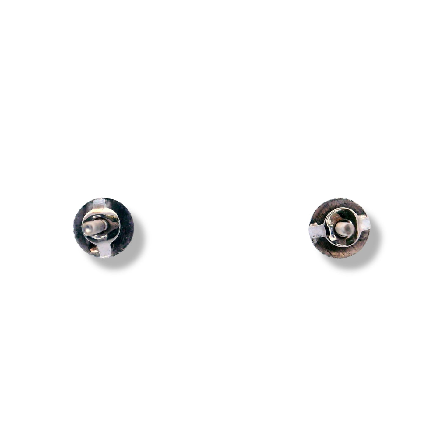 Boucles d'oreilles à tige en or blanc 14 carats avec diamants