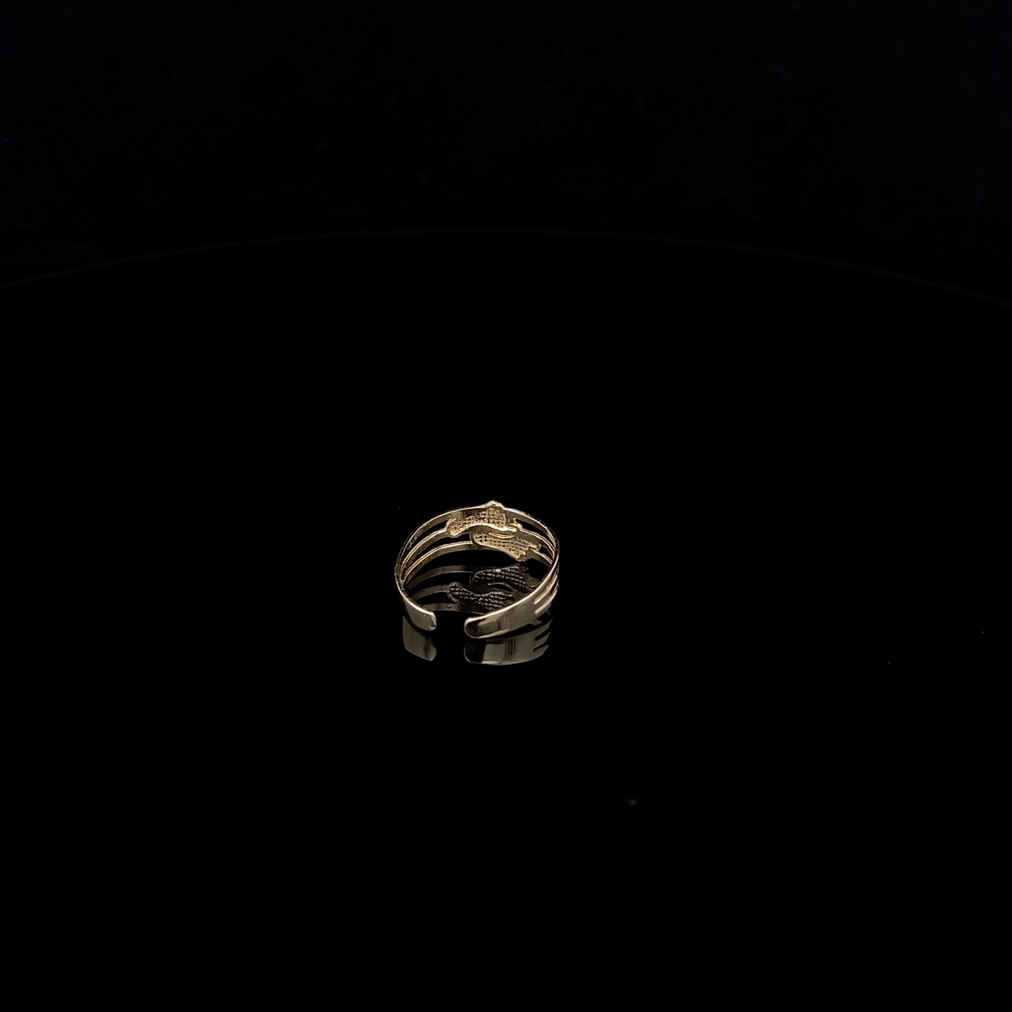 Bague initiale « L » en or jaune 14 carats