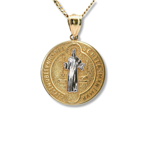 Pendentif Saint Benoît en or jaune 14 carats