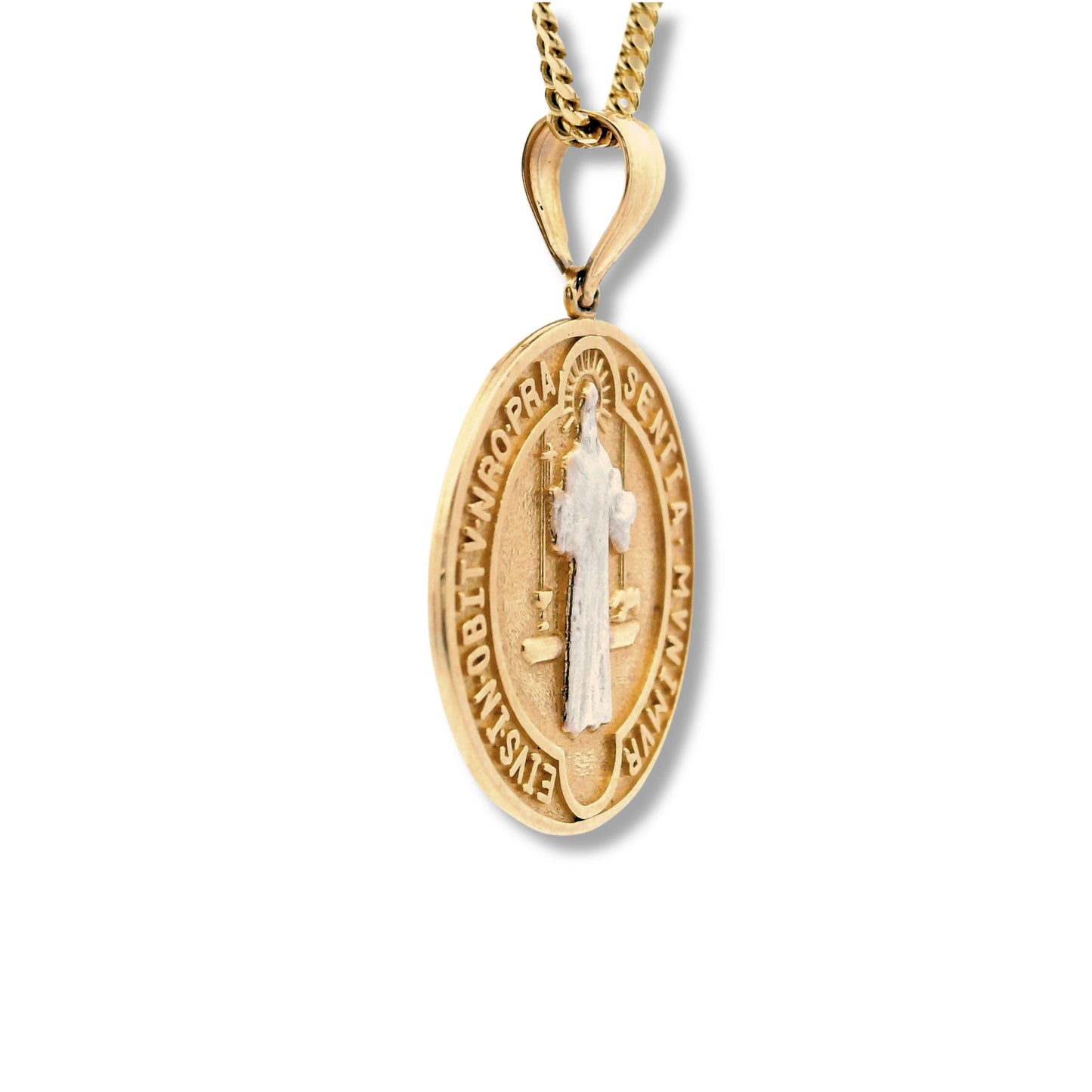 Pendentif Saint Benoît en or jaune 14 carats