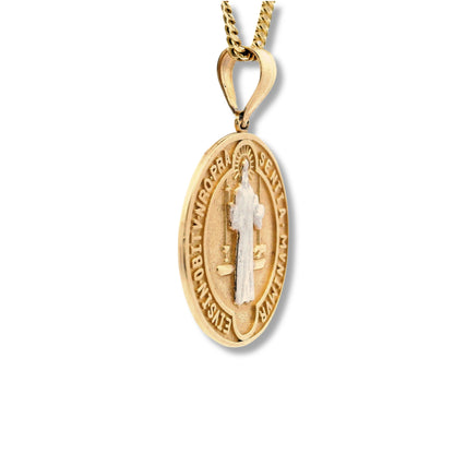 Pendentif Saint Benoît en or jaune 14 carats