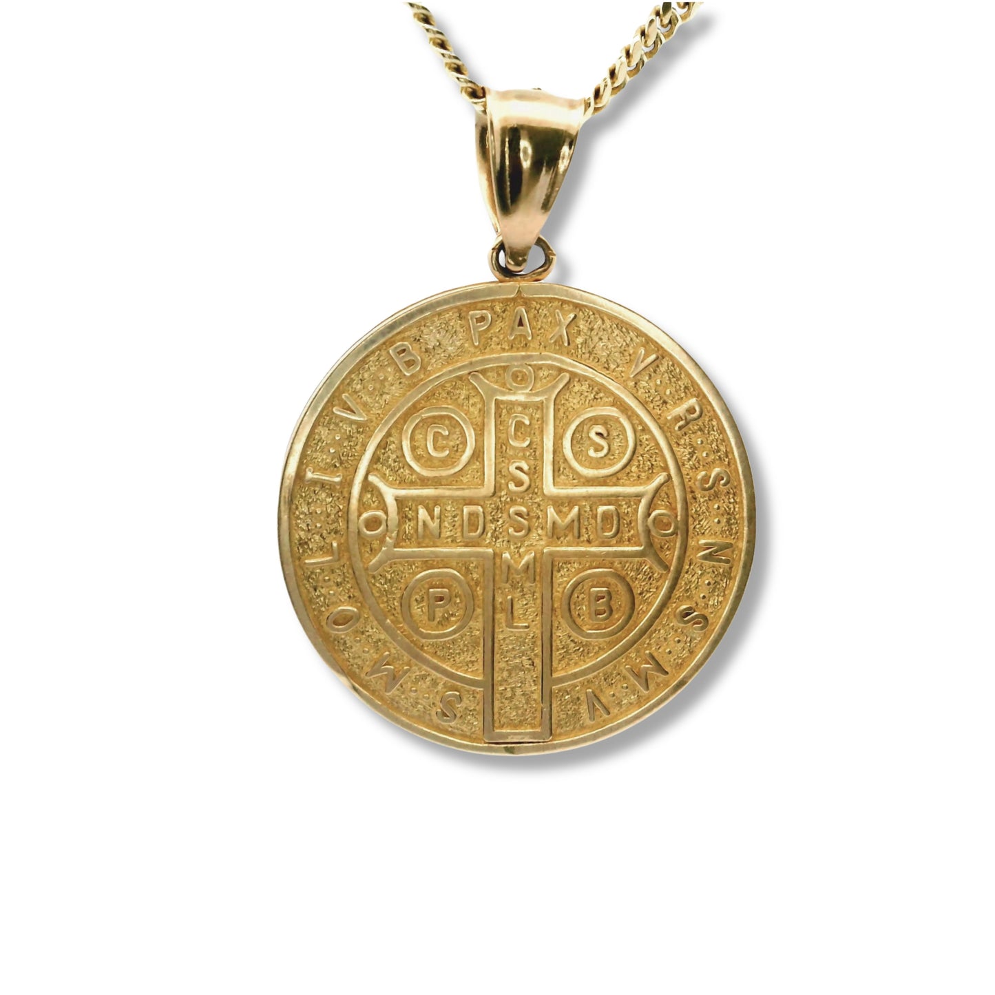 Pendentif Saint Benoît en or jaune 14 carats