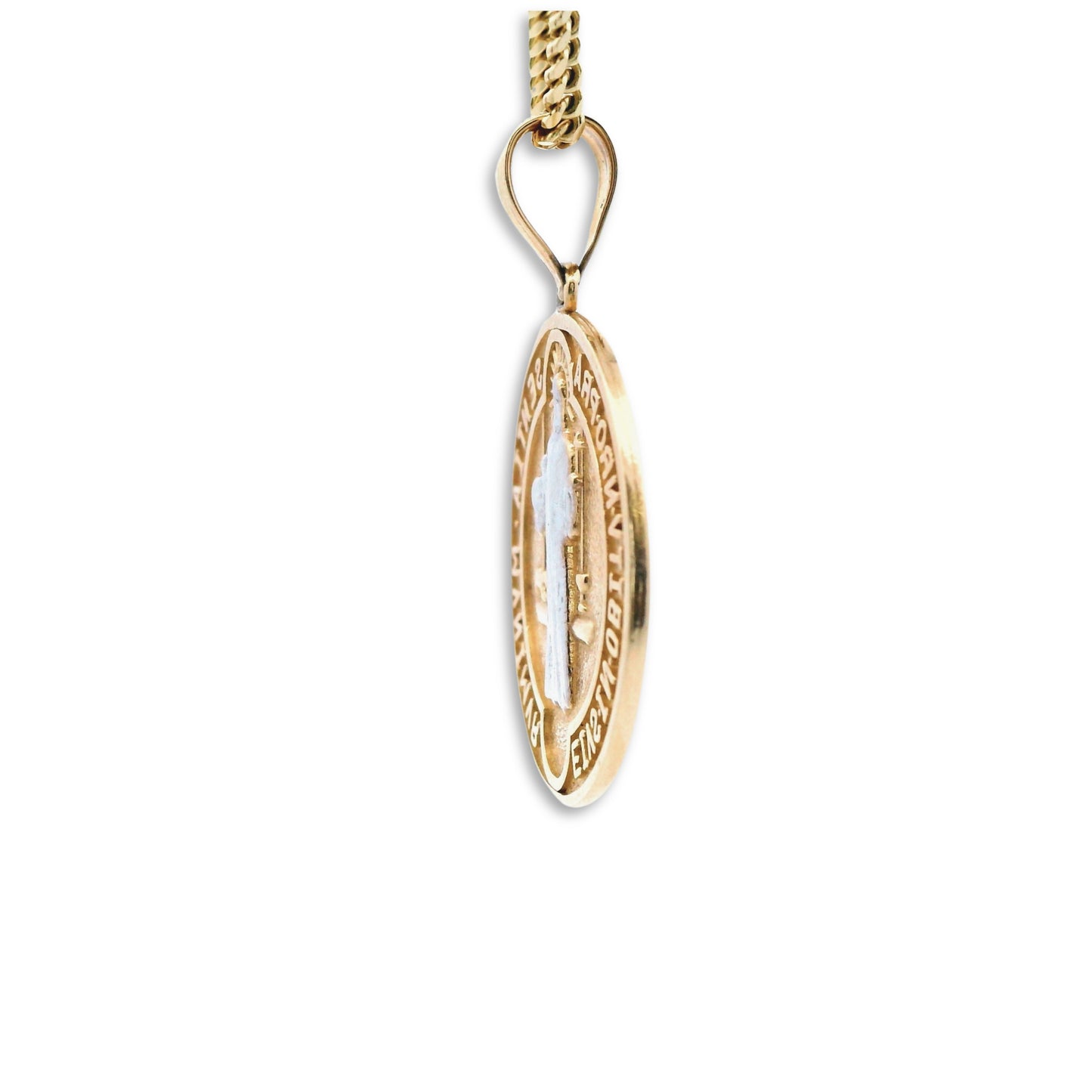 Pendentif Saint Benoît en or jaune 14 carats