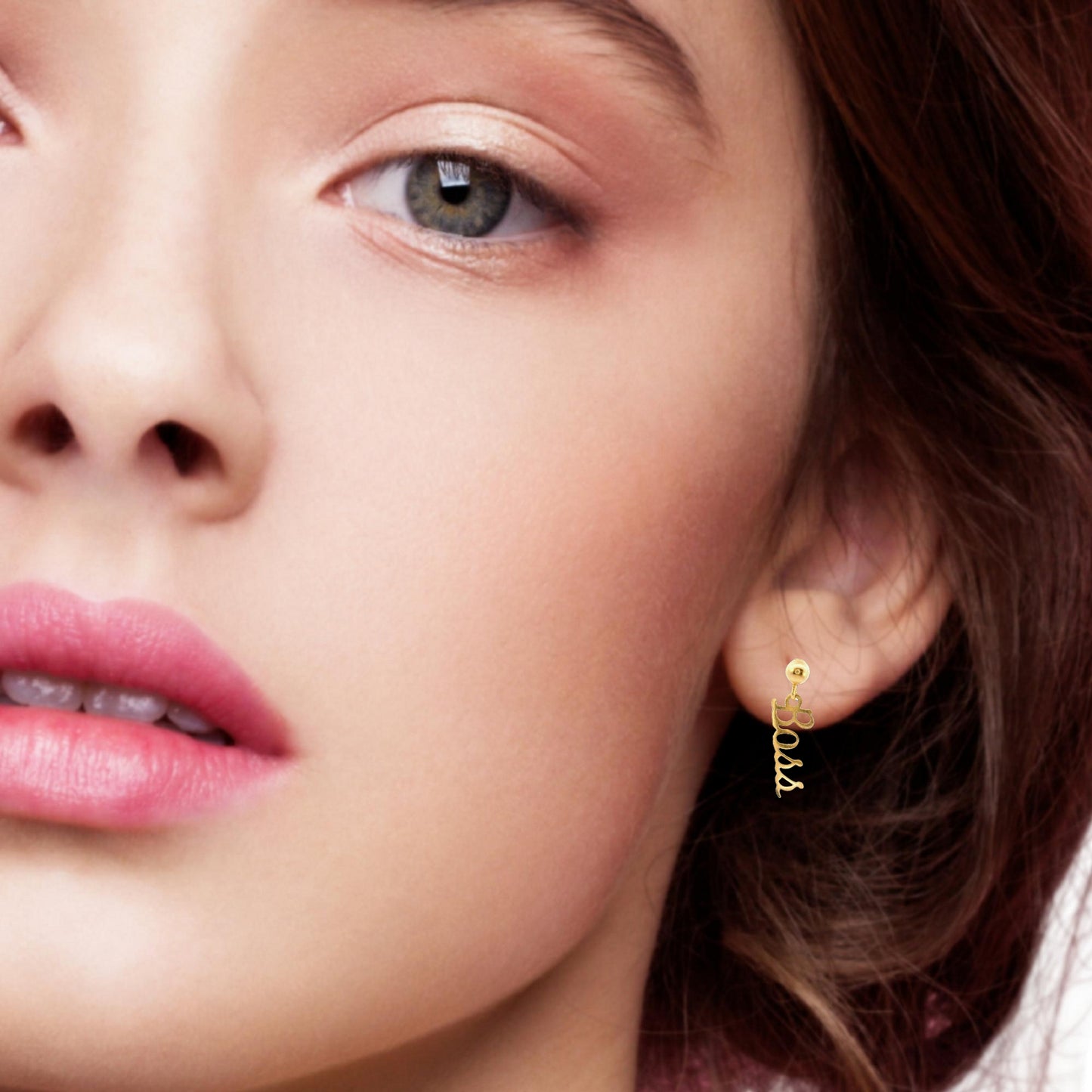 Pendientes "Boss" de oro amarillo de 14 quilates