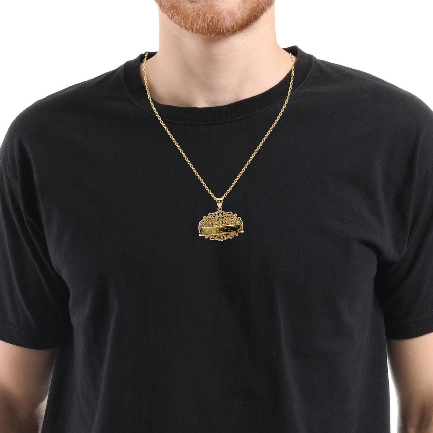 14K Yellow Gold Last Supper Pendant