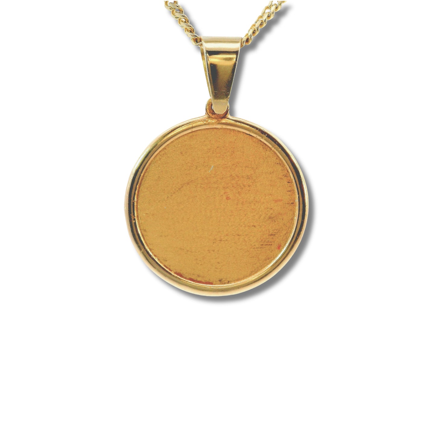 Pendentif photo en or jaune 14 carats avec petit cercle massif