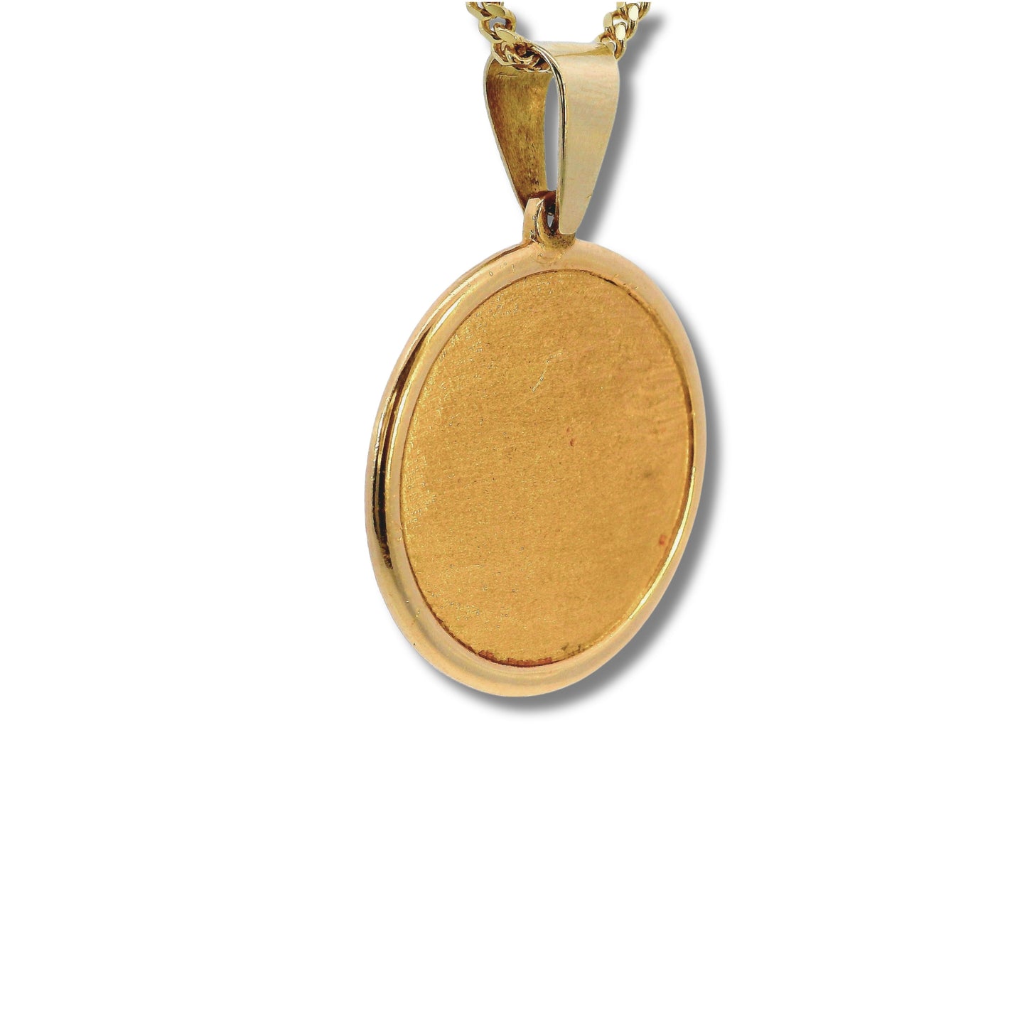 Pendentif photo en or jaune 14 carats avec petit cercle massif