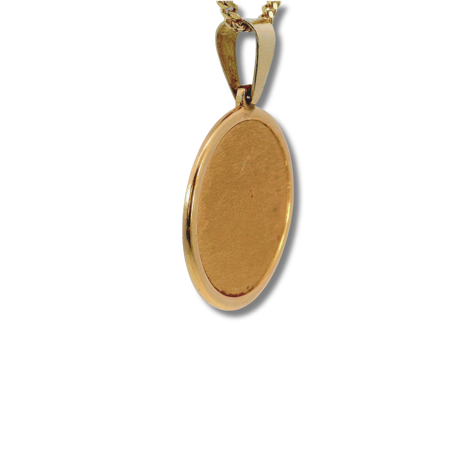 Pendentif photo en or jaune 14 carats avec petit cercle massif