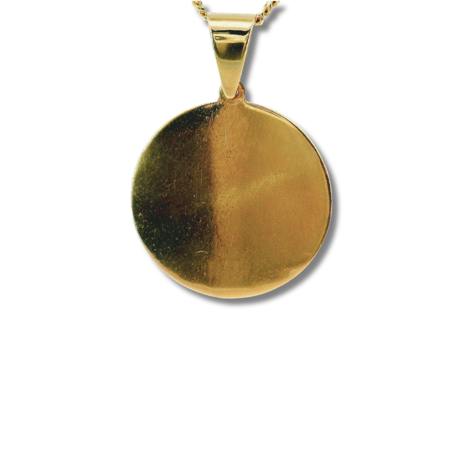 Pendentif photo en or jaune 14 carats avec petit cercle massif