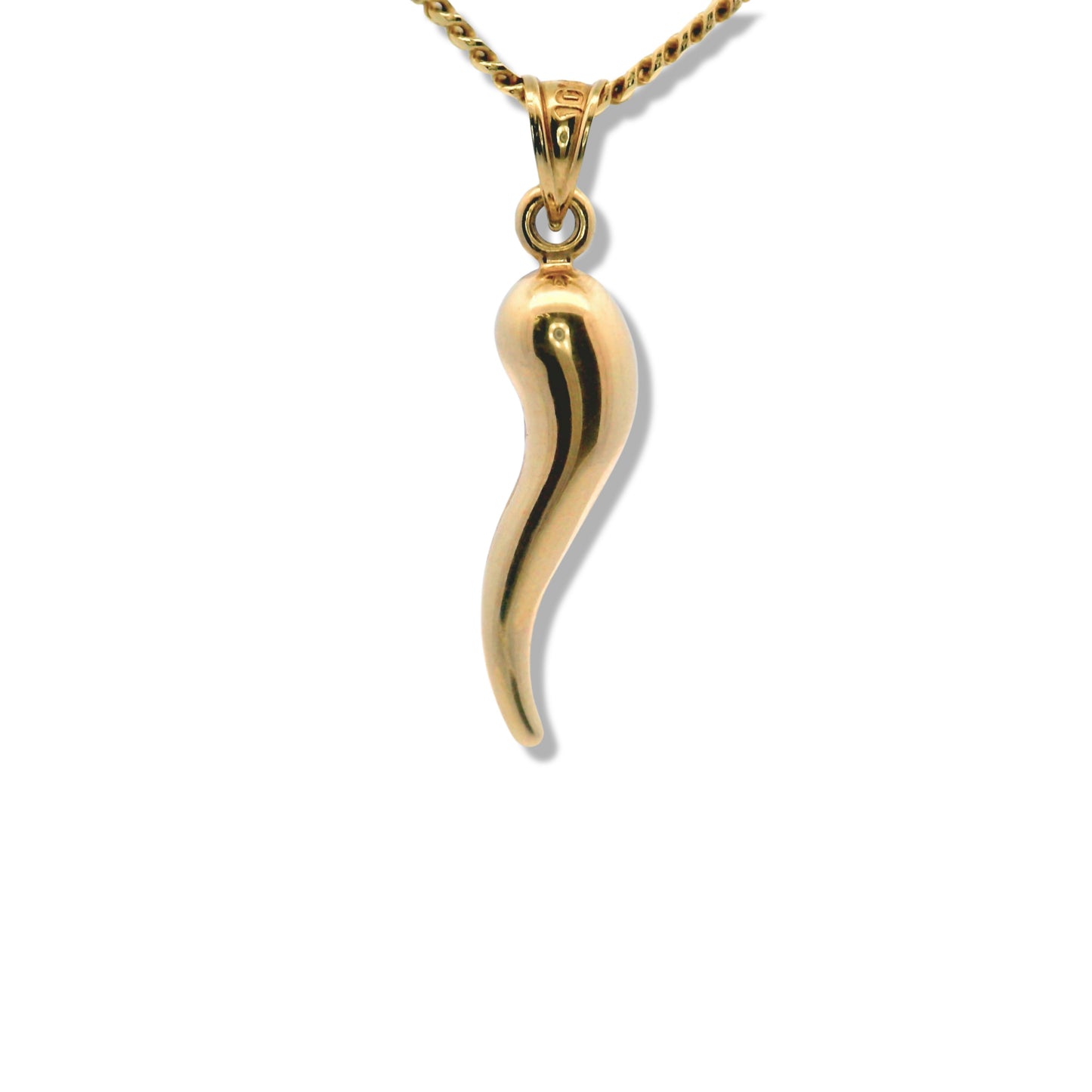 Pendentif en forme de corne italienne en or jaune 10 carats
