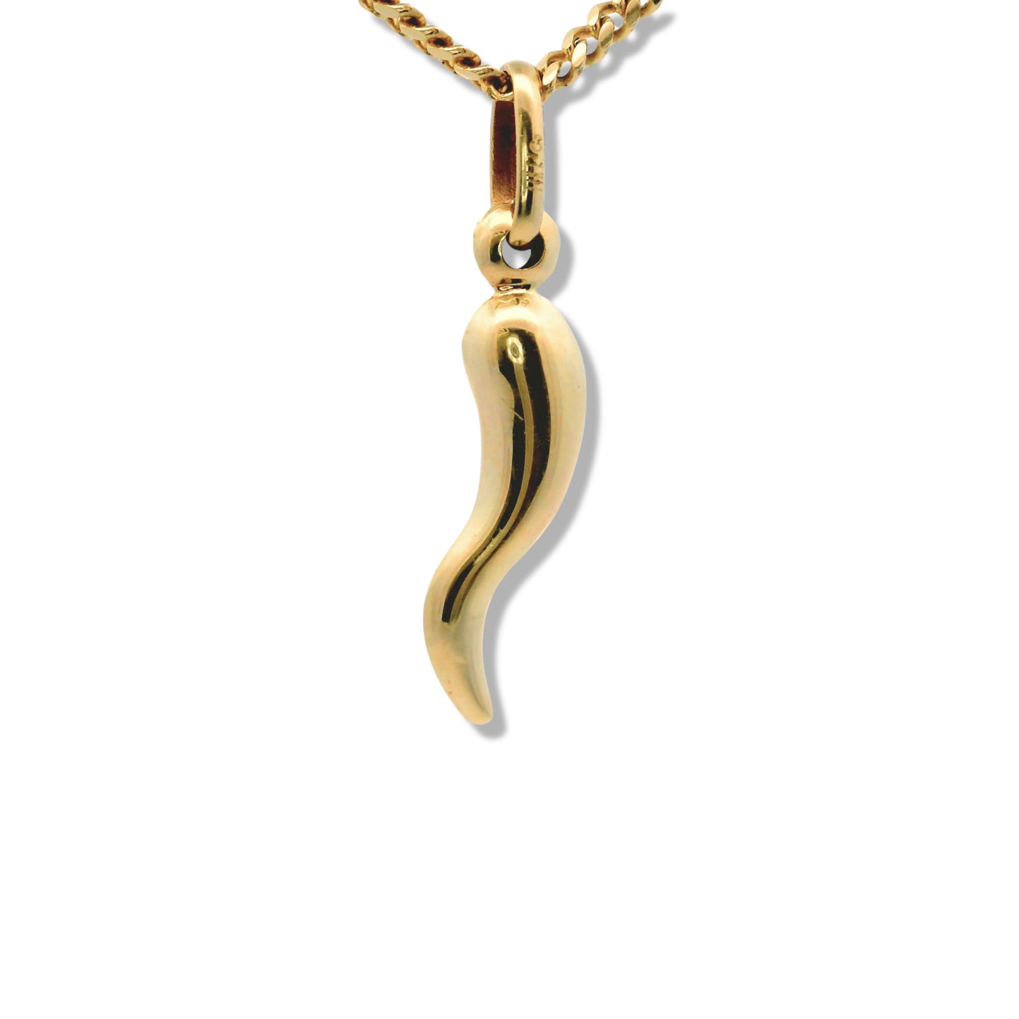 Pendentif en forme de corne italienne en or jaune 10 carats