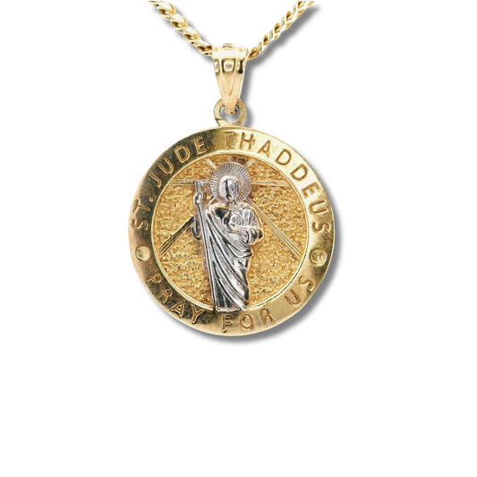 Pendentif Saint Jude Thaddée en or jaune 14 carats