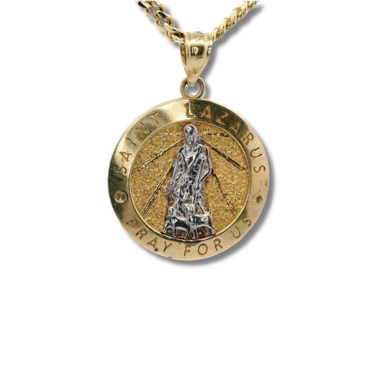 Pendentif Saint Lazare de Béthanie en or jaune 14 carats