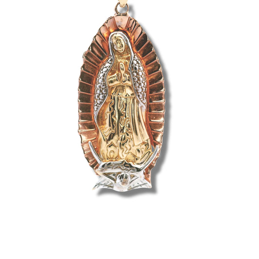 Pendentif « Nuestra Señora de Guadalupe » en or 14 carats