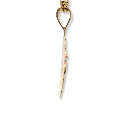 Pendentif « Notre-Dame de Guadalupe » en or jaune 14 carats tricolore