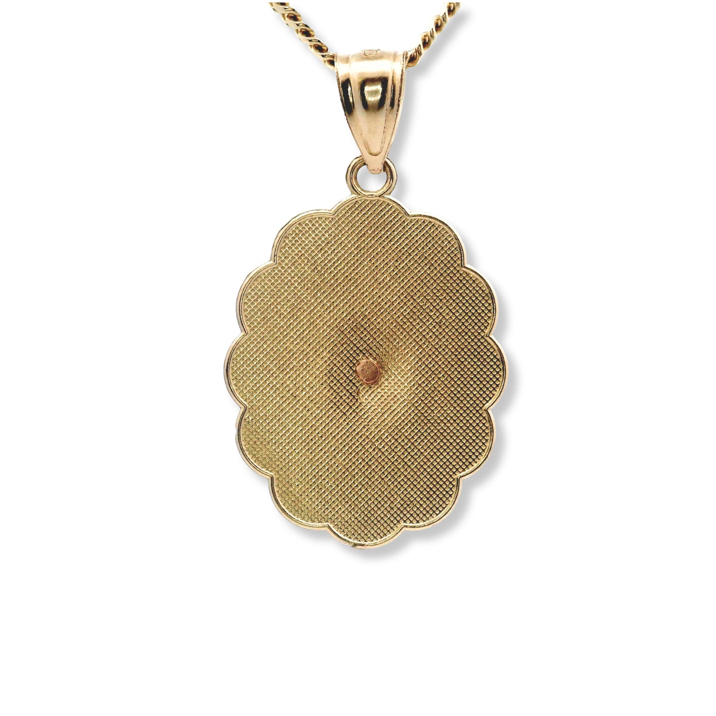 Pendentif « Notre-Dame de Guadalupe » en or jaune 14 carats tricolore
