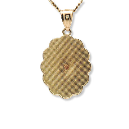 Pendentif « Notre-Dame de Guadalupe » en or jaune 14 carats tricolore