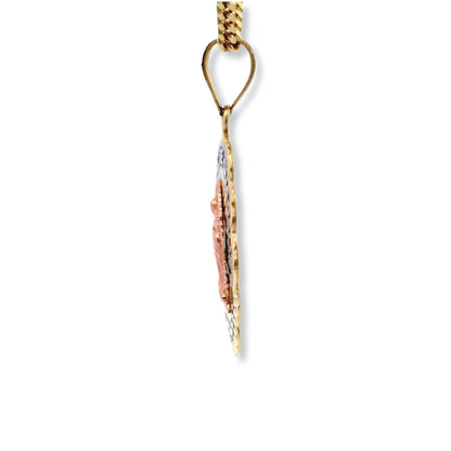 Pendentif « Notre-Dame de Guadalupe » en or jaune 14 carats tricolore